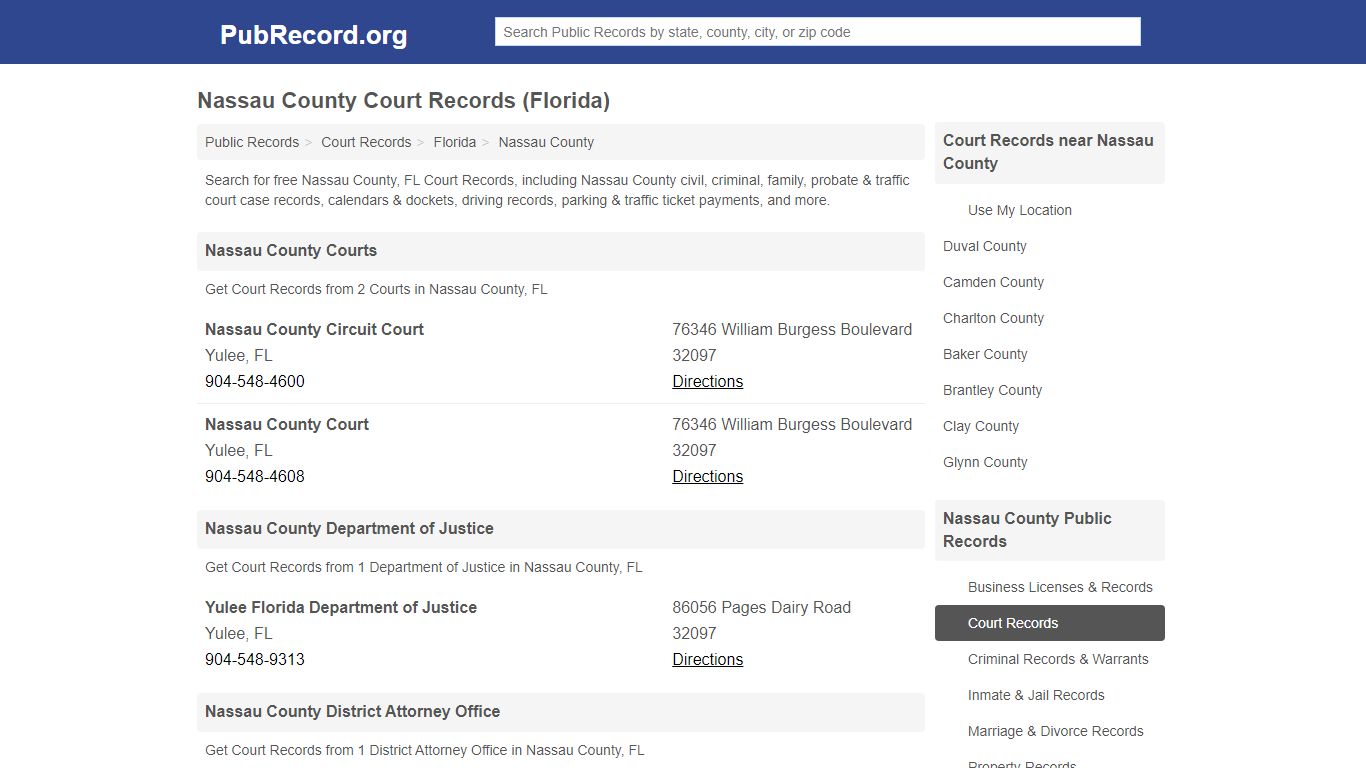 Free Nassau County Court Records (Florida Court Records)